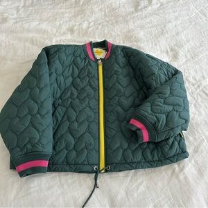 Kerri Rosenthal Quilted Heart Puffer Bomber Style Jacket